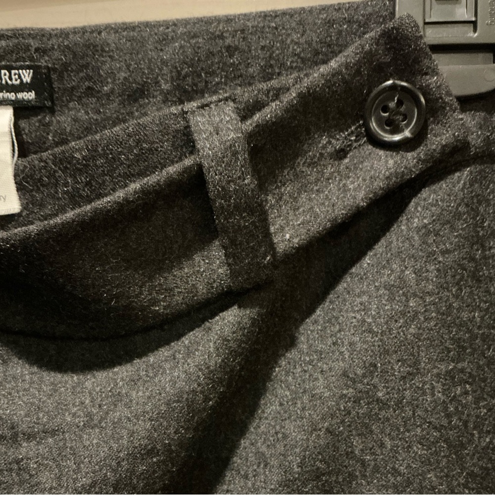 J. Crew Italian Merino Wool Wide Leg Pant Charcoal Trouser Career Casual Woman 8 - Picture 8 of 11
